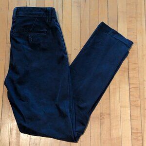 Banana Republic sueded chinos, navy, Fulton skinny fit 30x30